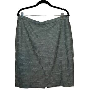 Anne Klein Pencil Skirt Women 14 Gray  Textured Knee Length Professional